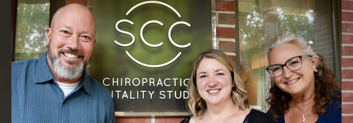 Chiropractor Amherst NH Victoria Greeley Jenny Bruck And Don Conant In Front Of Office Sign Updated
